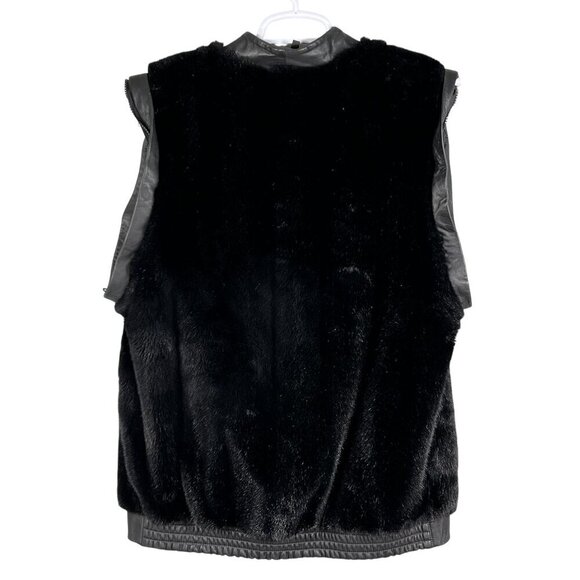 VTG Adolph Schuman For Lilli Ann L Leather Faux Fur Zip-Off Sleeve Vest Jacket - Picture 6 of 16